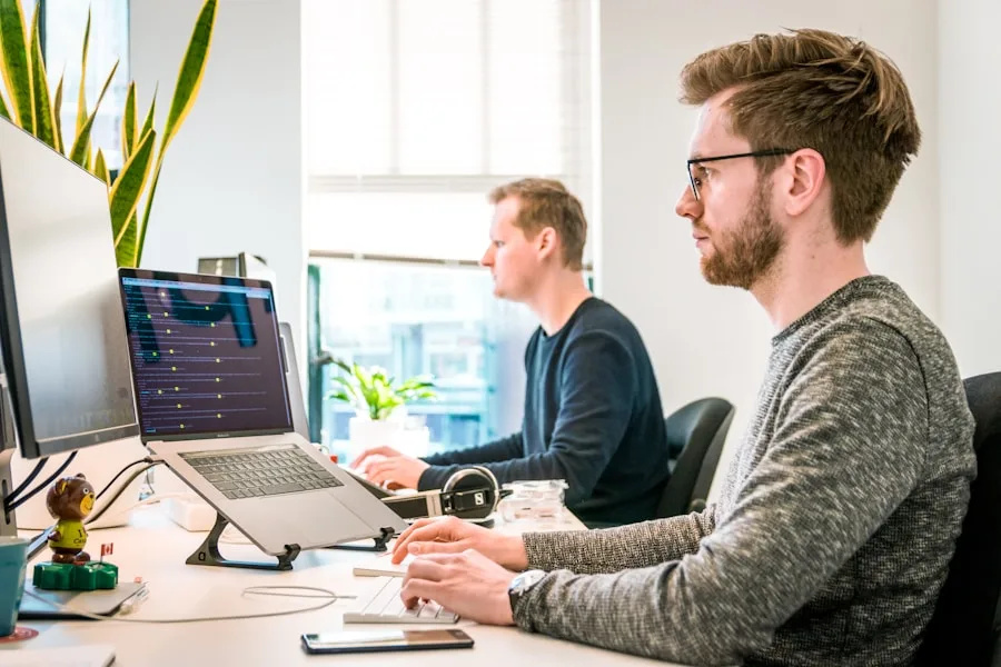San Diego professional using dating app laptop